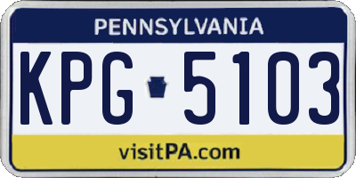 PA license plate KPG5103