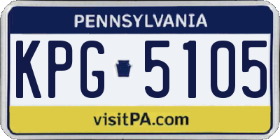 PA license plate KPG5105