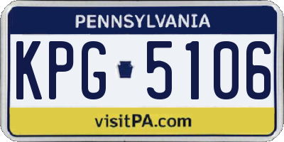 PA license plate KPG5106