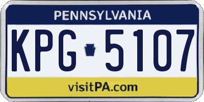 PA license plate KPG5107