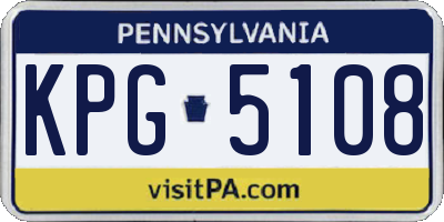 PA license plate KPG5108