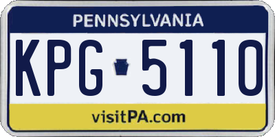 PA license plate KPG5110