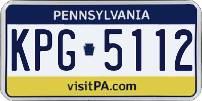 PA license plate KPG5112