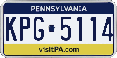 PA license plate KPG5114