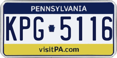 PA license plate KPG5116