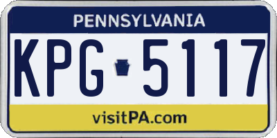 PA license plate KPG5117