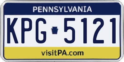 PA license plate KPG5121
