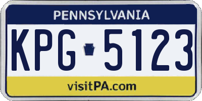 PA license plate KPG5123