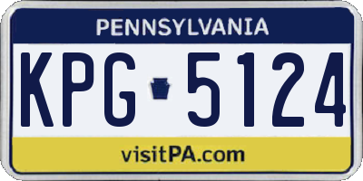 PA license plate KPG5124