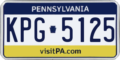 PA license plate KPG5125