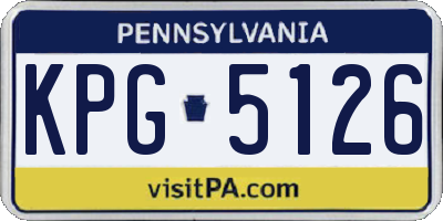 PA license plate KPG5126