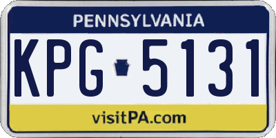 PA license plate KPG5131