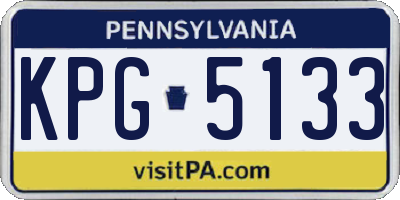 PA license plate KPG5133