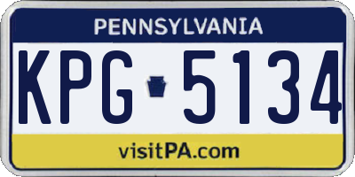 PA license plate KPG5134