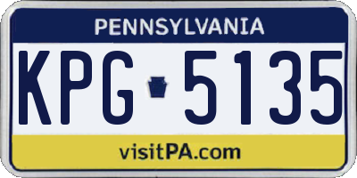 PA license plate KPG5135