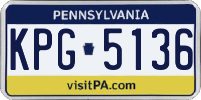 PA license plate KPG5136