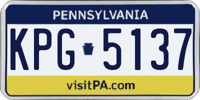 PA license plate KPG5137