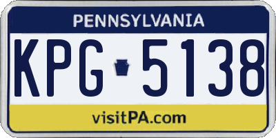 PA license plate KPG5138