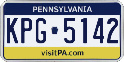 PA license plate KPG5142