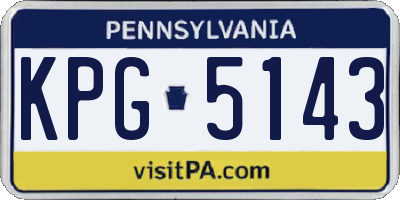 PA license plate KPG5143