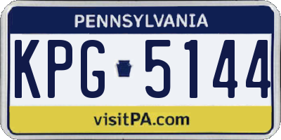 PA license plate KPG5144