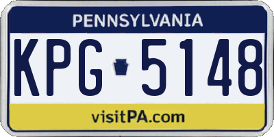 PA license plate KPG5148