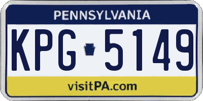 PA license plate KPG5149
