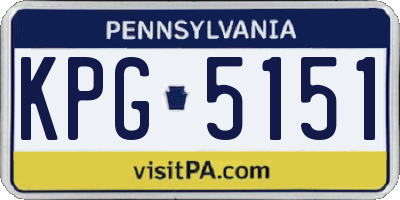 PA license plate KPG5151