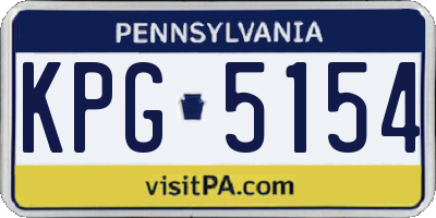 PA license plate KPG5154