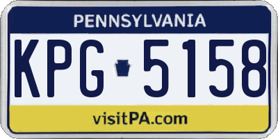 PA license plate KPG5158