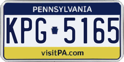 PA license plate KPG5165