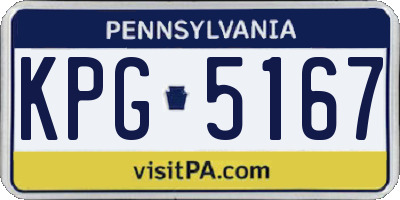 PA license plate KPG5167