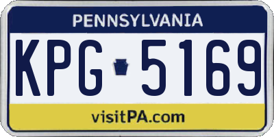 PA license plate KPG5169
