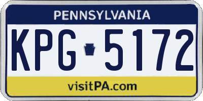 PA license plate KPG5172