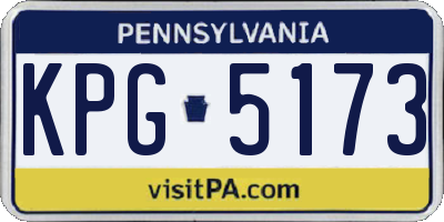 PA license plate KPG5173
