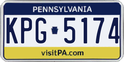 PA license plate KPG5174