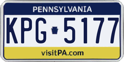 PA license plate KPG5177