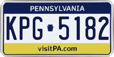 PA license plate KPG5182