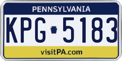 PA license plate KPG5183