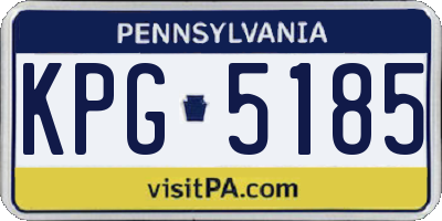 PA license plate KPG5185
