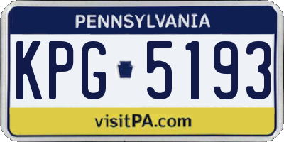 PA license plate KPG5193