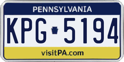 PA license plate KPG5194