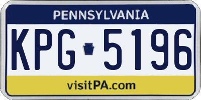 PA license plate KPG5196