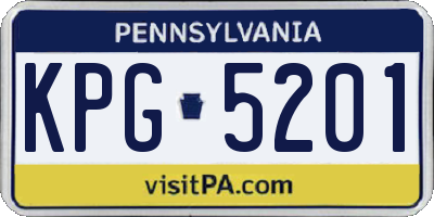 PA license plate KPG5201