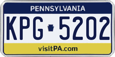 PA license plate KPG5202