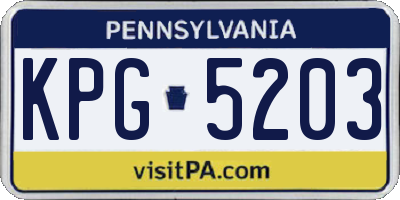 PA license plate KPG5203