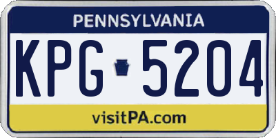 PA license plate KPG5204
