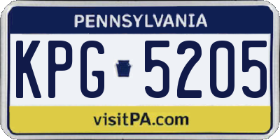 PA license plate KPG5205