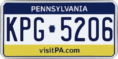 PA license plate KPG5206