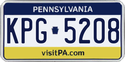 PA license plate KPG5208